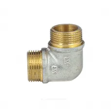 Угольник латунь никель реборда Ду 15 (1/2") НР/НР 9005 ГОСТ 32585-2013 Aquasfera 9005-01