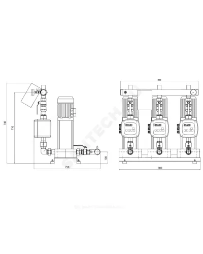 Установка повышения давления ACTIVE DRIVER 3 KVC A.D. 45/80 T / N DAB 60122674