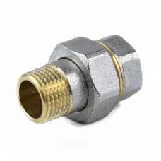 Соединитель латунь никель американка Ду 32 (1 1/4") прямой ВР/НР 9013 ГОСТ 32585-2013 Aquasfera 9013-04