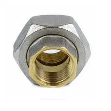 Соединитель латунь никель американка Ду 32 (1 1/4") прямой ВР/ВР 9012 ГОСТ 32585-2013 Aquasfera 9012-04