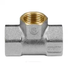 Тройник латунь никель переходной Ду 20х15х20 (3/4"х1/2"х3/4") ВР/ВР 9008 ГОСТ 32585-2013 Aquasfera 9008-01