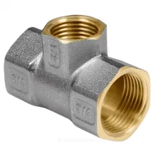 Тройник латунь никель переходной Ду 20х15х20 (3/4"х1/2"х3/4") ВР/ВР 9008 ГОСТ 32585-2013 Aquasfera 9008-01