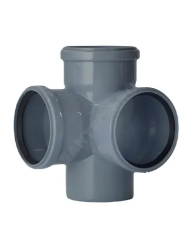 Крестовина PP-H 2-плоскостная серая Дн 110х110х110х87,5гр б/нап в/к VALFEX 28110110
