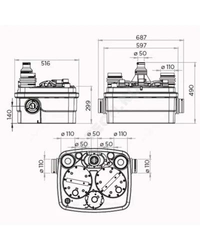 Установка канализационная SANICUBIC 2 CLASSIC IP68 NM SFA