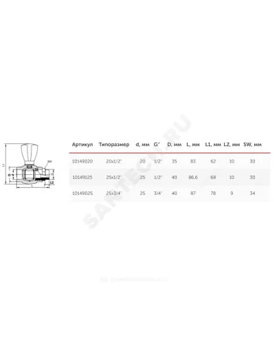 Кран шаровой PP-R белый Дн 25х1/2 НР прямой для радиатора VALFEX 10149125