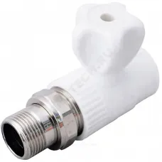 Кран шаровой PP-R белый Дн 20х1/2" НР прямой для радиатора VALFEX 10149020