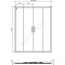 Дверь душевая CONNECT 2 1600х1950мм Ideal Standard K9282V3