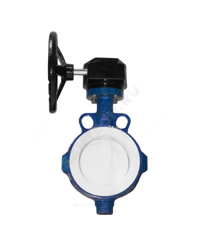 Затвор дисковый поворотный чугун VP4449R-08PTFE Ду 300 Ру10 межфл с редуктором диск нерж манжета PTFE Tecofi VP4449R-08PTFE0300