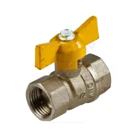 Кран шаровой латунь газ Стандарт 230 аналог 11б27п Ду 15 Ру40 ВР бабочка ГАЛЛОП 115012