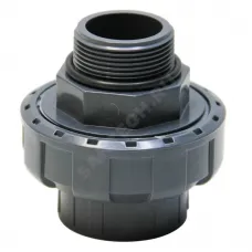 Муфта ПВХ разъемная Дн 50х1 1/2" серая НР под клеевое соединение Aquaviva BMG50112