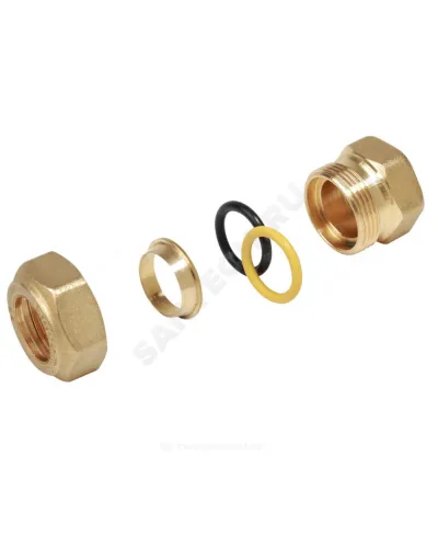 Переходник латунь для медных труб Дн 16х1/2 обжим/ВР R180F Giacomini R180FY115