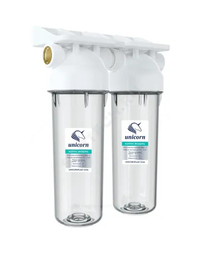 Корпус фильтра пластик 1/2 ВР Ру6 2-ст Slim Line 10 Unicorn KSBP 1/2 DUO