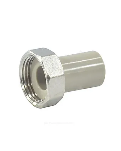 Штуцер PP-R комбинированный серый Дн 32х1 1/4 с накидной гайкой VALFEX 10136032Г