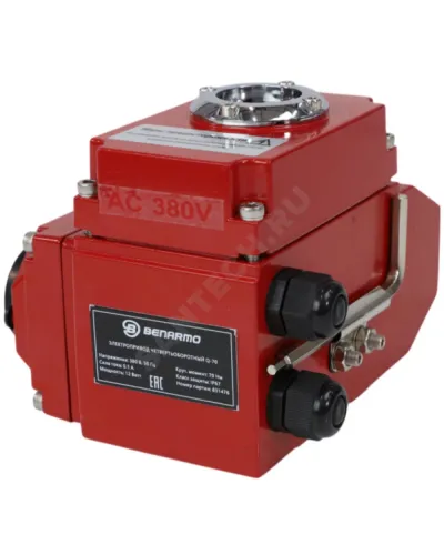 Электропривод четвертьоборотный QB-030 F03/F05/F07 11х11/9х9 квадрат 380В IP67 Benarmo