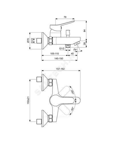 Промо-комплект для ванны с душем SCORPIO Ideal Standard BD007AA