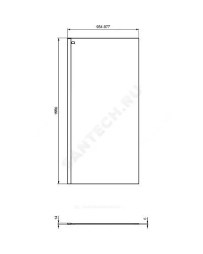Стенка душевая CONNECT 2 1000х1950мм Ideal Standard K9378V3