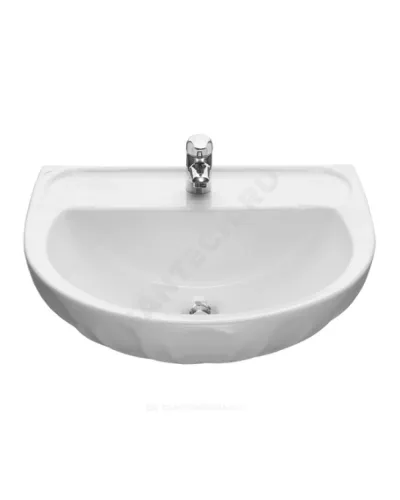 Умывальник подвесной Лотос 58 1 отверстие под смеситель по центру белый Santeri 1.3110.6.S00.10B.0