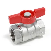 Кран шаровой латунь хром R251D Ду 8 Ру42 ВР бабочка красная Giacomini R251X001