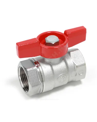 Кран шаровой латунь хром R251D Ду 10 Ру42 ВР бабочка красная Giacomini R251X002