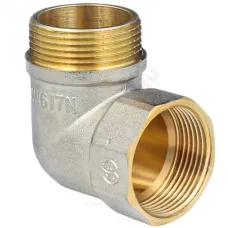Угольник латунь никель реборда Ду 15 (1/2") ВР/НР 9006 ГОСТ 32585-2013 Aquasfera 9006-01