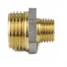 Ниппель латунь никель переходной Ду 15х10 (1/2"х3/8") НР 9023 ГОСТ 32585-2013 Aquasfera 9023-02