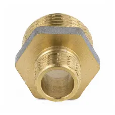 Ниппель латунь никель переходной Ду 15х10 (1/2"х3/8") НР 9023 ГОСТ 32585-2013 Aquasfera 9023-02