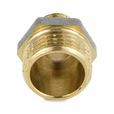 Ниппель латунь никель переходной Ду 15х10 (1/2"х3/8") НР 9023 ГОСТ 32585-2013 Aquasfera 9023-02