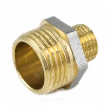 Ниппель латунь никель переходной Ду 15х10 (1/2"х3/8") НР 9023 ГОСТ 32585-2013 Aquasfera 9023-02
