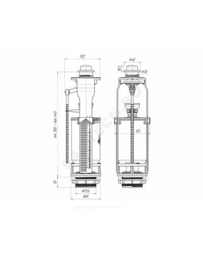 Арматура для бачка сливная кнопка хром 1/реж АНИ Пласт WC7010C