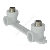 Планка PP-R монтажная белая Дн 20х1/2" НР под смеситель с водорозетками VALFEX 10123020