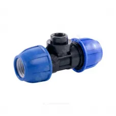 Тройник компрессионный ПЭ Дн 63х1 1/2"х63 ВР Ру10 RTP (РосТурПласт) 21878