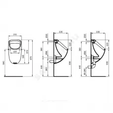 Писсуар настенный CONNECT белый подводка сзади Ideal Standard E567101
