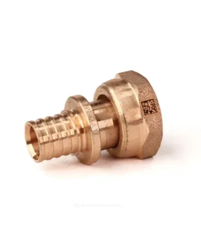 Муфта для PE-X труб аксиальная бронза Дн 16х1/2 с накидной гайкой RX+ Рехау 14563353001