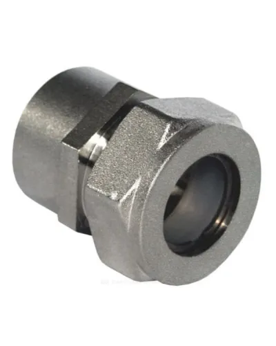 Муфта латунь никель 15Aх1/2 обжим/ВР STAHLMANN SSFL1501/2NEF