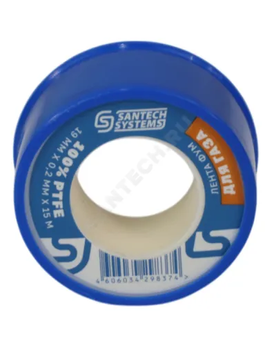 Лента ФУМ PTFE 19ммх0,2ммх15м катушка среда: газ SantechSystems