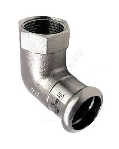 Угольник сталь нерж AISI 316L 90гр Дн 22х3/4 Ру16 пресс/ВР Inoxpres RM 198304022