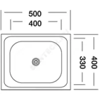 Мойка накладная 500х400х130мм сталь нержавеющая AISI 430 без сифона выпуск 1 1/2" Владикс V-407