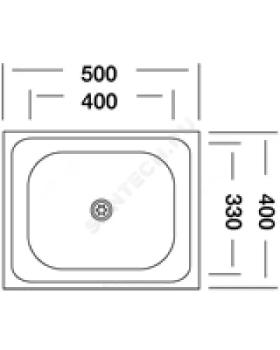 Мойка накладная 500х400х130мм сталь нержавеющая AISI 430 без сифона выпуск 1 1/2 Владикс V-407