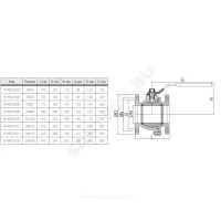 Кран шаровой чугун R740F Ду 40 Ру16 фл полнопроходной рукоятка Тмакс=120 оС Giacomini R740FLY004