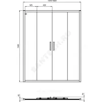 Дверь душевая CONNECT 2 Sliding door 1600х1950 мм Ideal Standard K968801