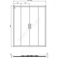Дверь душевая CONNECT 2 Sliding door 1600х1950 мм Ideal Standard K968801