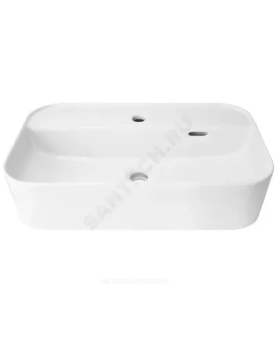 Умывальник мебельный Infinity SLF 60 1 отверстие под смеситель по центру белый Sanita Luxe WB.CT/Infinity/60-C.Shelf/WHT.G/S1