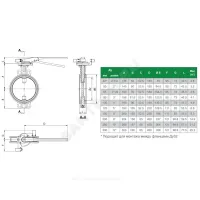 Затвор дисковый поворотный чугун VPI4448R2C-02EP Ду 125 Ру16 межфл с рукояткой диск чугун манжета EPDM с концевыми выключателями Tecofi VPI4448R2C-02EP0125