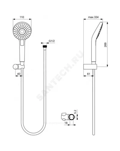 Смеситель встраиваемый для ванны с душем одноручный CERAFLEX Ideal Standard BC447AA