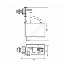 Арматура для бачка наливная Uni Jolly 1/2" боковое подключение OLI 560170/044992