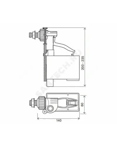 Арматура для бачка наливная Uni Jolly 1/2 боковое подключение OLI 560170/044992