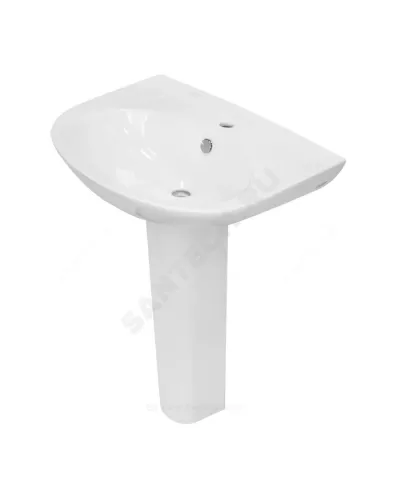 Умывальник подвесной Classic 65 1 отверстие под смеситель по центру белый Sanita Luxe WB.PD/Classic/65-C/WHT.G/S1