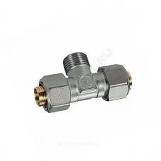 Тройник для МП/PE-X труб латунь обжим Дн 16х1/2" НР R568AM Giacomini R568MX048