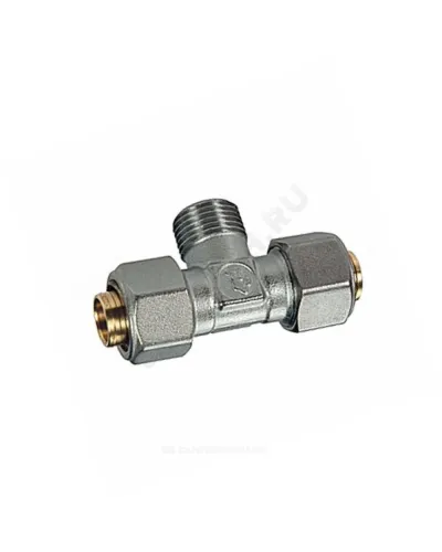 Тройник для МП/PE-X труб латунь обжим Дн 26х3/4 НР R568AM Giacomini R568MX062
