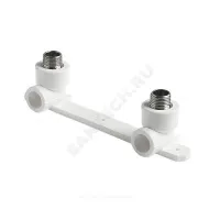 Планка PP-R монтажная белая Дн 20х1/2" НР под смеситель с водорозетками PRO VALFEX 10123020-PRO